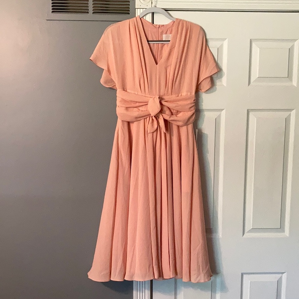 Gal meets glam midi coral dress. Size 6. Never worn with tags.